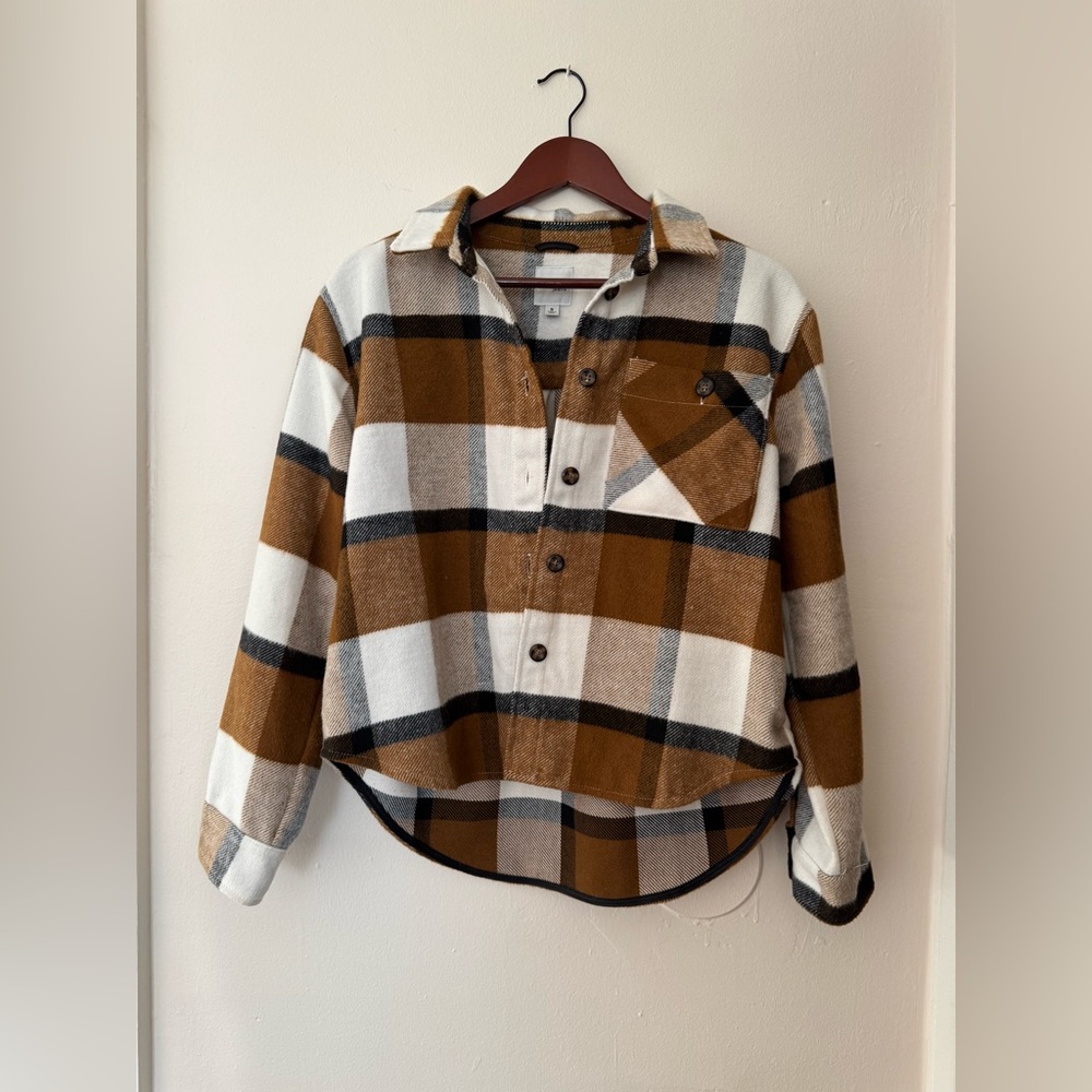 Kensie Tan Flannel Button Up